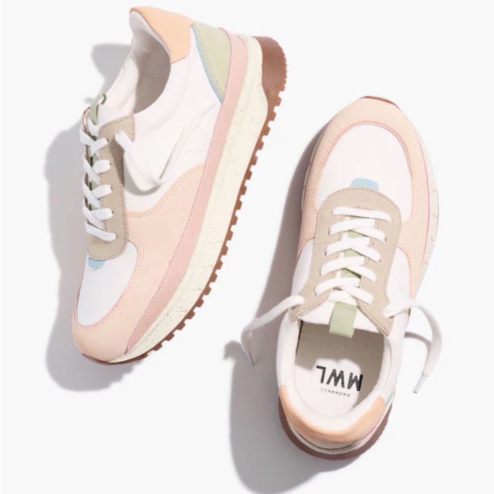 Madewell Kickoff Trainer Sneakers in Pink Pastel Colorblock
